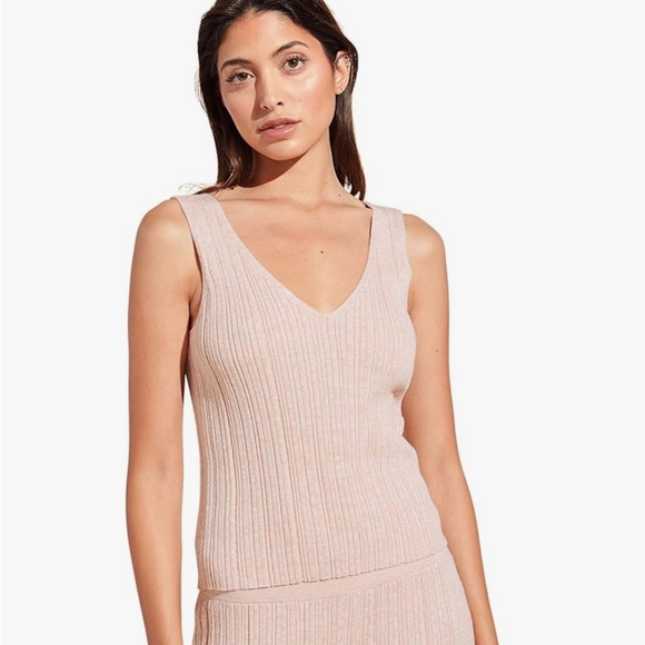Eberjey Tops - NWT Eberjey Infinite V-Neck Ribbed Sweater Tank Peach Parfait XS Reg. $98